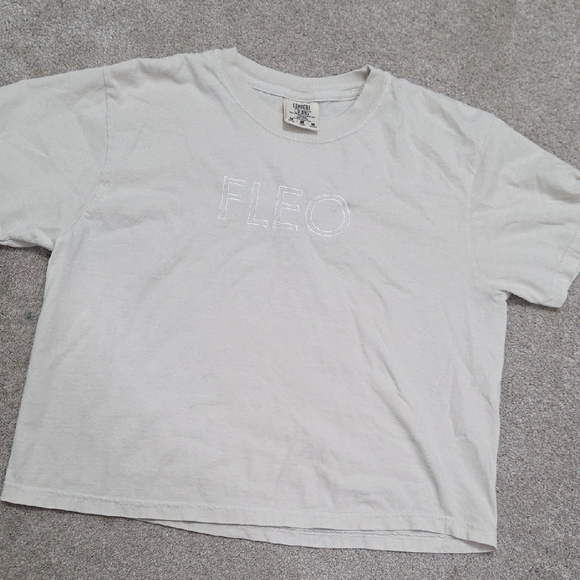 Fleo Tops - Fleo Crop Embroidered Logo Tee